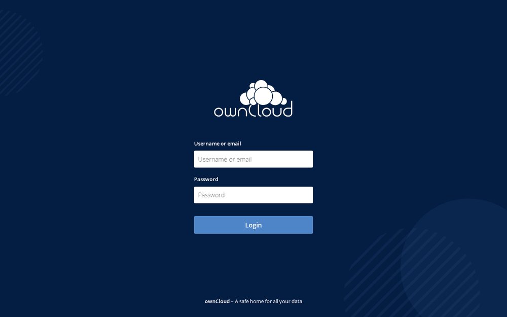 Interface ownCloud, instance hébergée par Domite