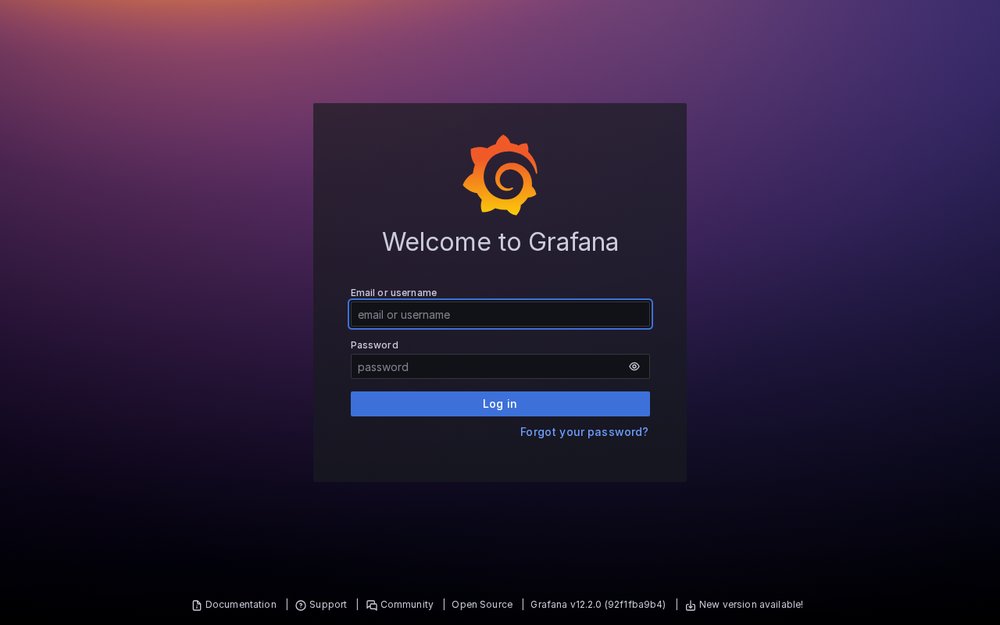 Interface Grafana, instance hébergée par Domite